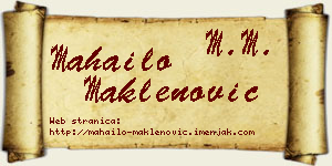 Mahailo Maklenović vizit kartica